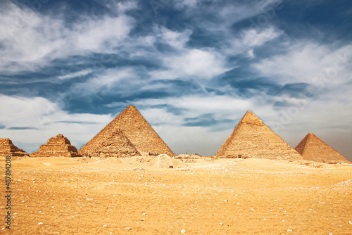 Ancient Great Pyramids at Giza, Cairo, Egypt