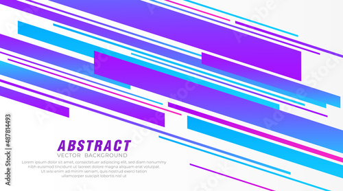Modern abstract diagonal geometric background. Bright gradient blue and purple geometric lines vector template design. Technology futuristic lines concept. Vector illustration