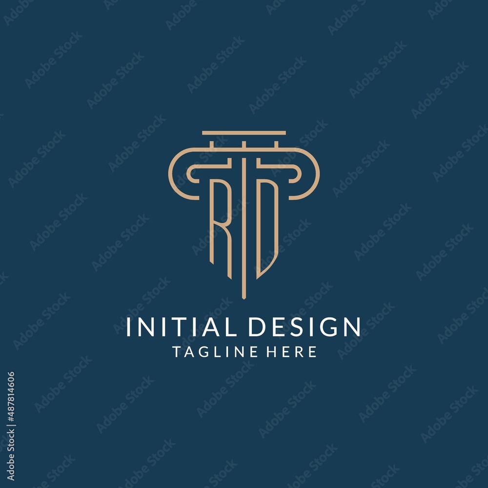 Initial letter RD pillar logo, law firm logo design inspiration Stock ...