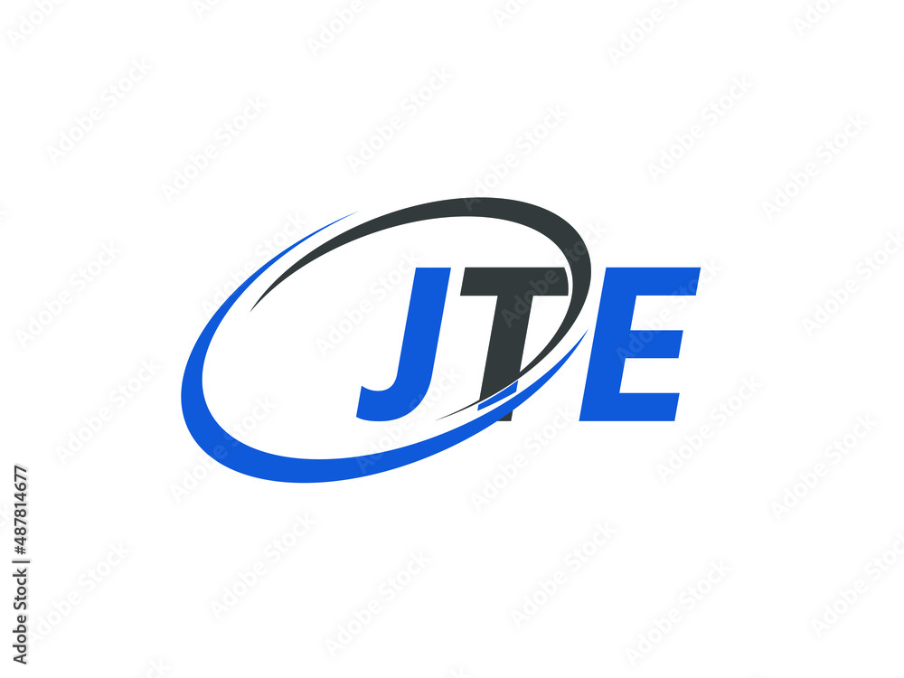 JTE letter creative modern elegant swoosh logo design JTE letter creative modern elegant swoosh logo design