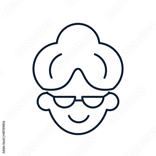 Grandmother. The concept of family relationships. Vector icon isolated on white background.