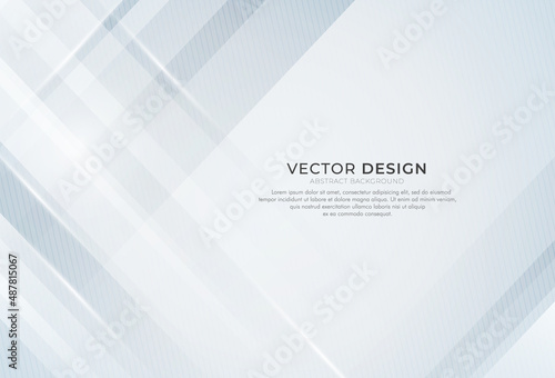 Abstract light grey and white shiny geometric background. Simple light silver vector. Modern overlapping geometry design. Layer element vector for presentation design. Vector illustration
