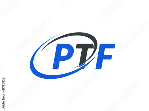 PTF letter creative modern elegant swoosh logo design
