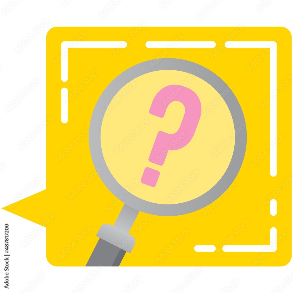 Magnifier search chat speech bubble icon vector Magnifier search chat speech bubble icon vector