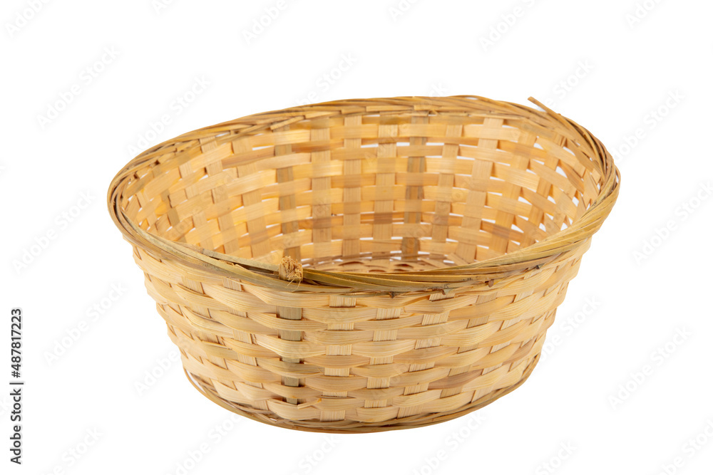 Stack of wicker straw osier handmade baskets different size and pattern at isolated white background for home storage. A set of wicker baskets of different sizes. Handmade. Stack of wicker straw osier handmade baskets different size and pattern at isolated white background for home storage. A set of wicker baskets of different sizes. Handmade.
