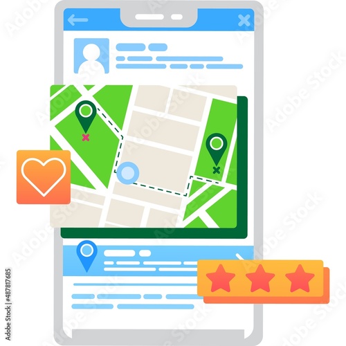 Find pet sitter mobile phone app vector icon