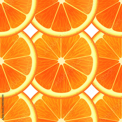 slices of orange on white