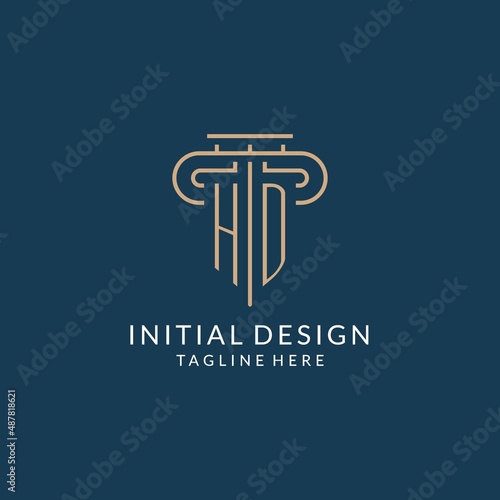 Initial letter HD pillar logo, law firm logo design inspiration