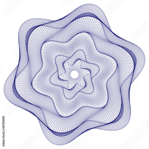 Watermark ,Guilloche rosetta  , design for  background for certificate, 