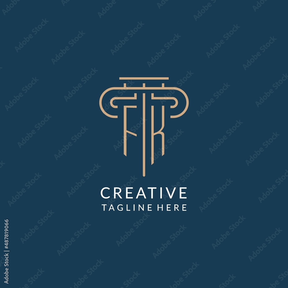 Initial letter FK pillar logo, law firm logo design inspiration Stock ...