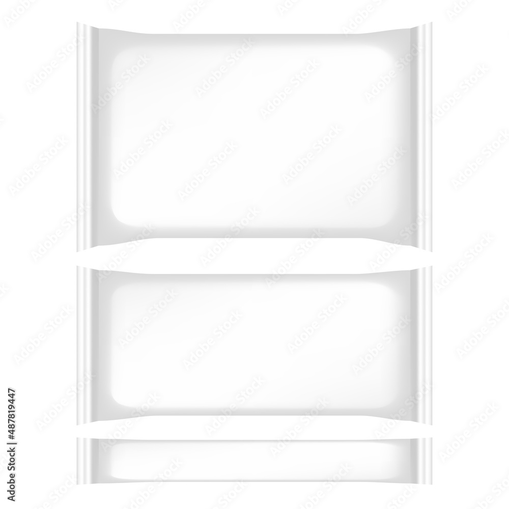 Food snack pillow bag on white background. Vector illustration. Can be use for template your design, promo, adv. Food snack pillow bag on white background. Vector illustration. Can be use for template your design, promo, adv.