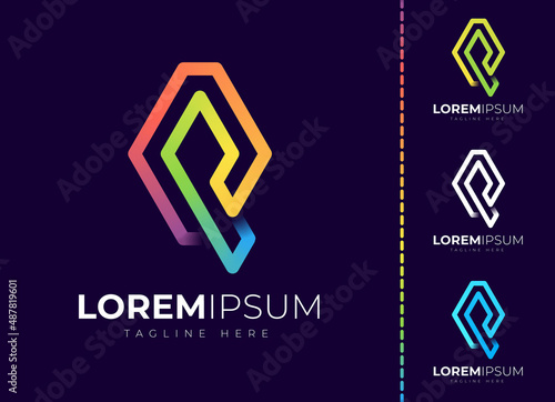 Letter q logo colorful gradient design template
