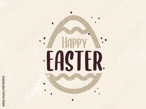 Happy Easter egg chocolate Vector illustration golden  Holiday Religious rabbit