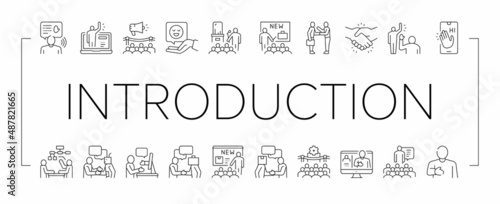 Introduction Speech Collection Icons Set Vector . photo