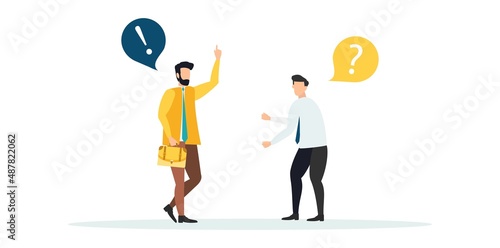Peoples talk, boss angry employee, vector
