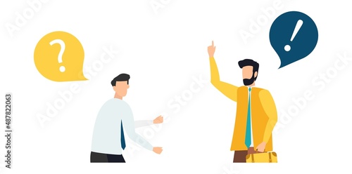 Peoples talk, boss angry employee, vector
