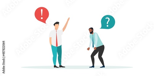 Peoples talk, boss angry employee, vector