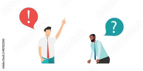 Peoples talk, boss angry employee, vector