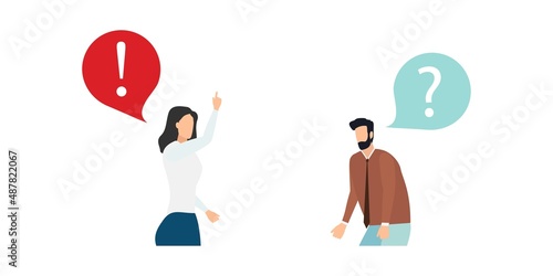 Peoples talk, boss angry employee, vector