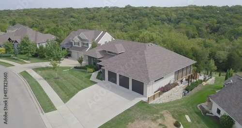 Drone Orbiting Towards Nice Suburban Home