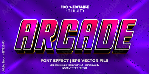 arcade text effect. editable font