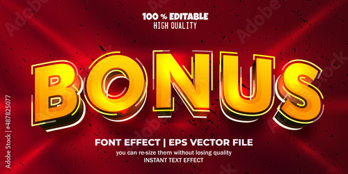 bonus text effect. editable font