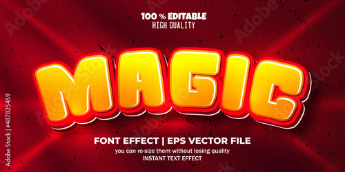 Magic text effect. editable font