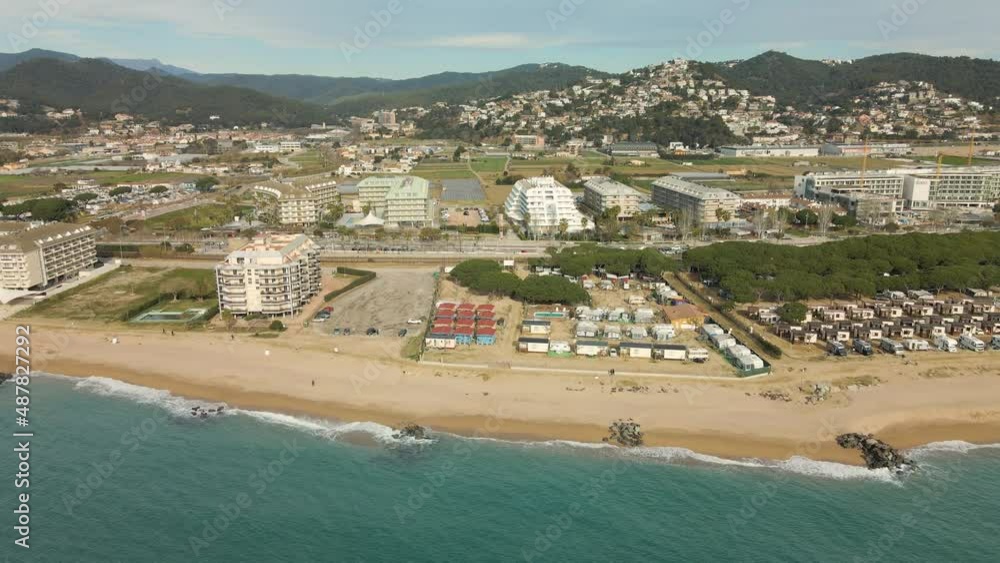 Malgrat de Mar camping and beach lines of hotels Santa Susana Spain Costa Brava Malgrat de Mar camping and beach lines of hotels Santa Susana Spain Costa Brava