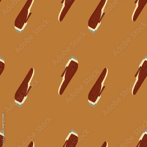 Clippers seamless pattern on. Vintage barber shops elements in doodle style.