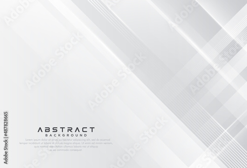 Modern white gray abstract background creative design. Trendy simple banner template graphic concept. Shiny grey geometry texture element. Suit for poster, cover, banner, flyer, brochure