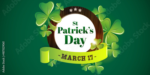 Saint patricks day illustration with green clovers - St patrick theme banner
