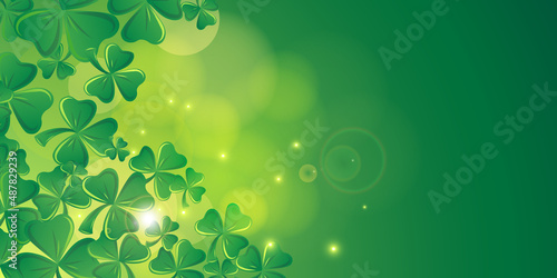 Green clovers background - St Patrick theme design banner