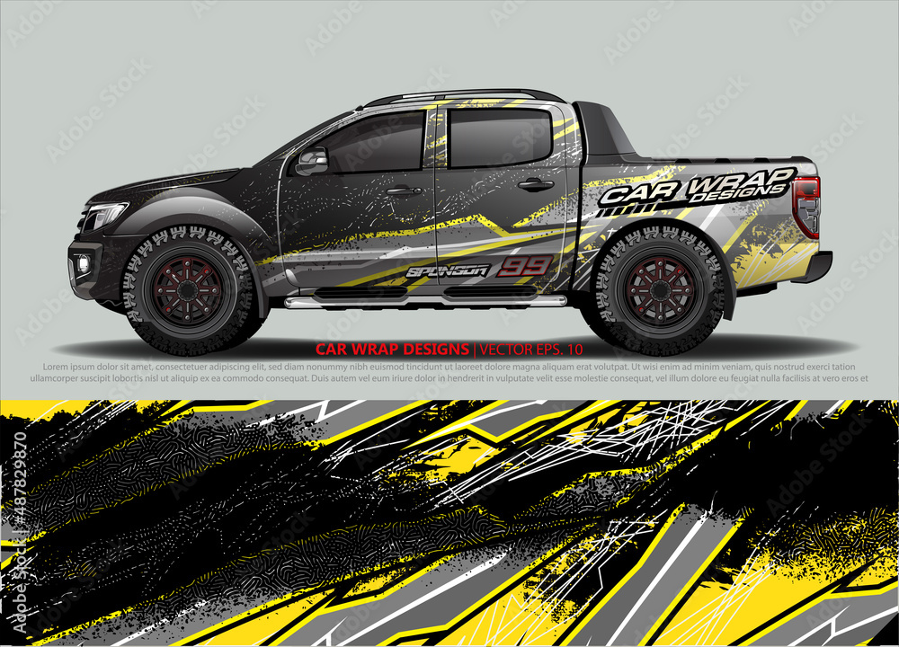 car wrap design. simple lines with abstract background vector concept ...