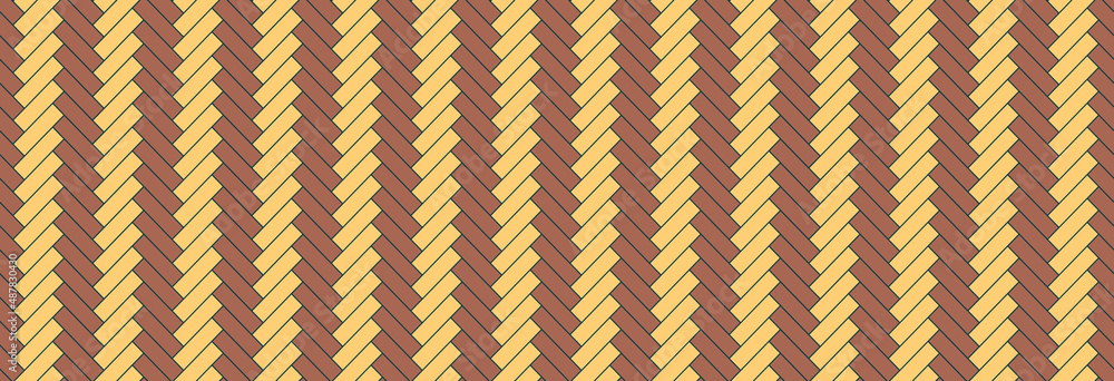 Herringbone floor pattern. Seamless tile texture. Timber masonry. Ceramic check background. Cladding subway print. Geometric architectural grid. Scandinavian brown yellow panel. Vector illustration Herringbone floor pattern. Seamless tile texture. Timber masonry. Ceramic check background. Cladding subway print. Geometric architectural grid. Scandinavian brown yellow panel. Vector illustration