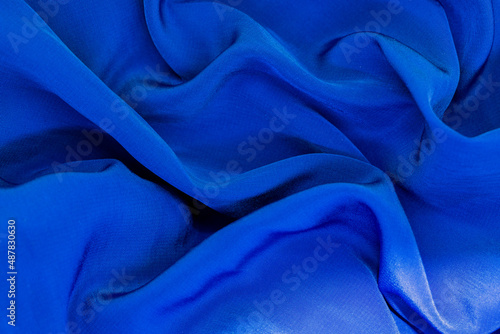 blue silk fabric