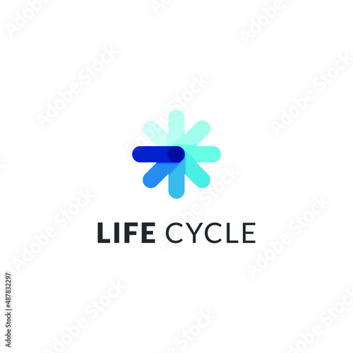 Minimalist gradation circle logo concept, Star logo, snow logo template