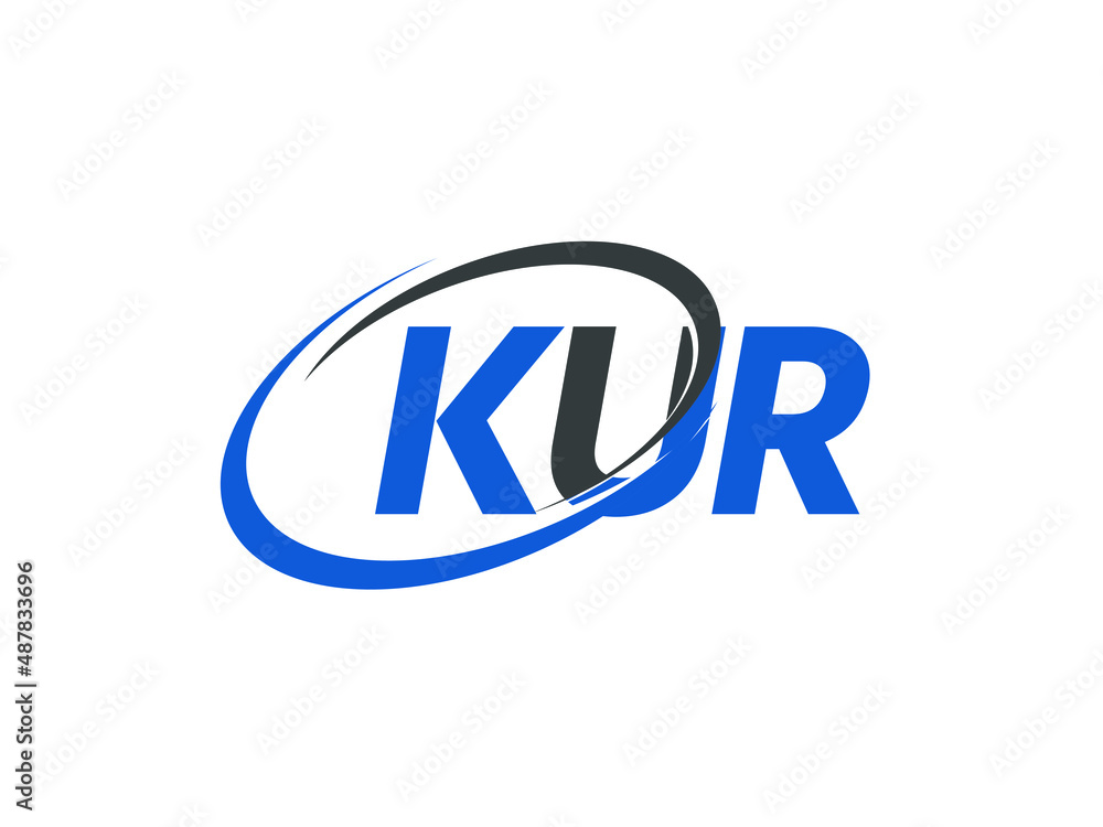 KUR letter creative modern elegant swoosh logo design KUR letter creative modern elegant swoosh logo design