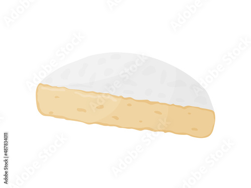 Camembert soft cheese block. Farm market product for label, poster, icon, packaging.