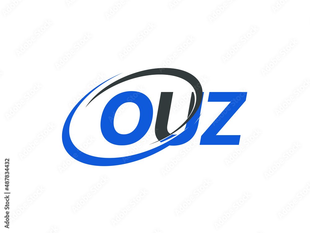 OUZ letter creative modern elegant swoosh logo design
