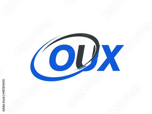 OUX letter creative modern elegant swoosh logo design