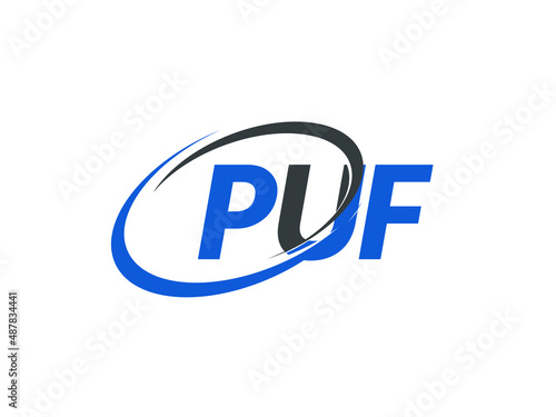 PUF letter creative modern elegant swoosh logo design