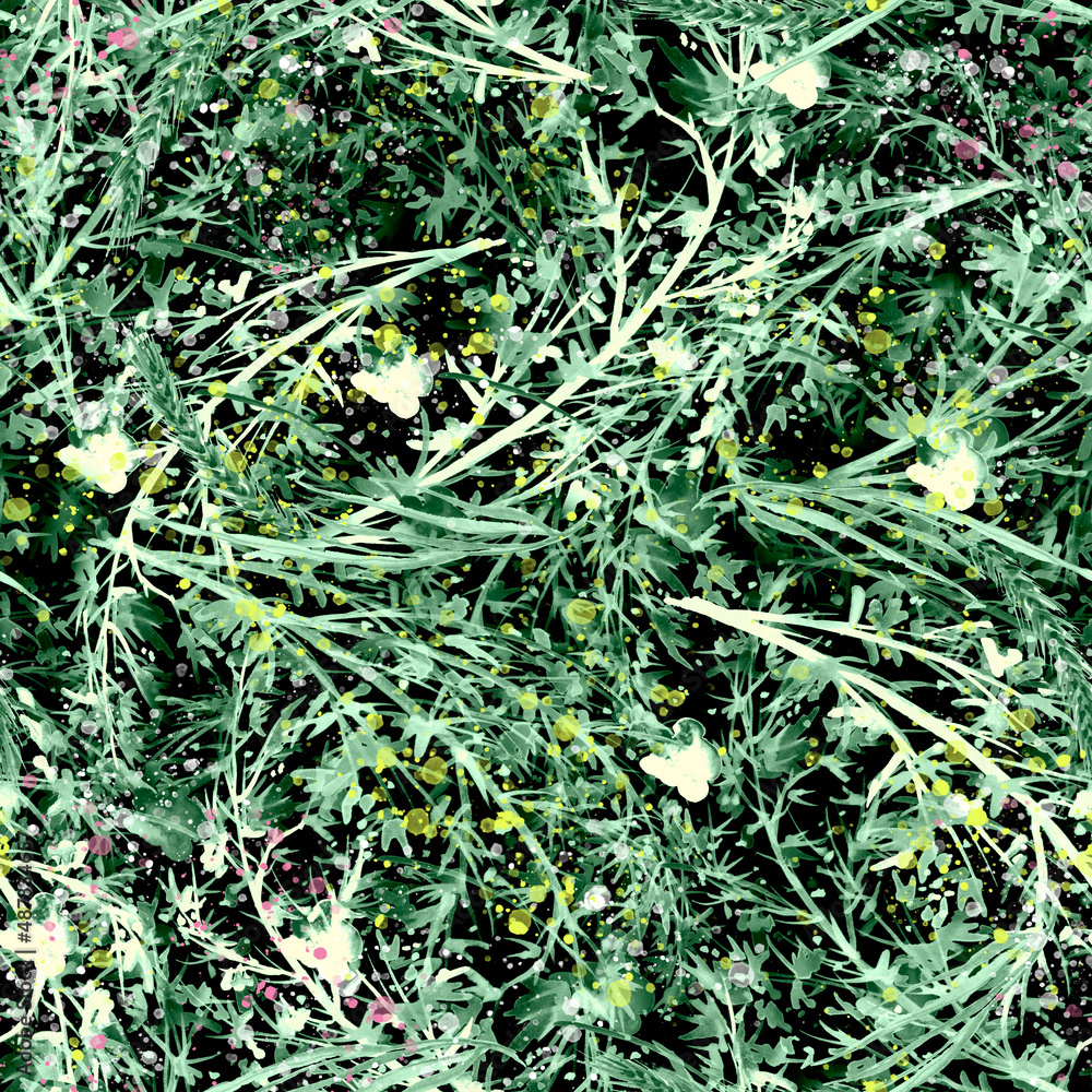 Watercolor seamless pattern with branches. juniper on a branch. Abstract background.Wild grass, wild flower.Immortelle,poppy. Snow covered grass. Wild plant, grass.branch with rose hips. vintage Watercolor seamless pattern with branches. juniper on a branch. Abstract background.Wild grass, wild flower.Immortelle,poppy. Snow covered grass. Wild plant, grass.branch with rose hips. vintage