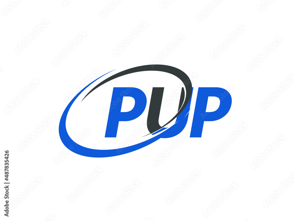 PUP letter creative modern elegant swoosh logo design PUP letter creative modern elegant swoosh logo design