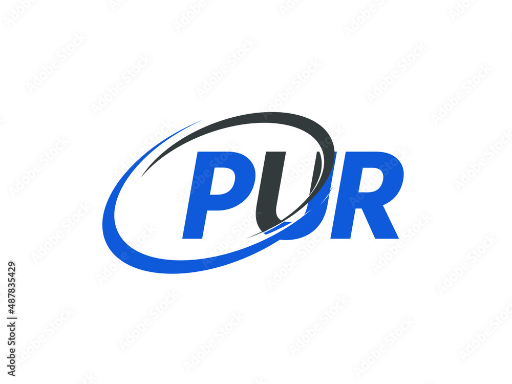 PUR letter creative modern elegant swoosh logo design PUR letter creative modern elegant swoosh logo design