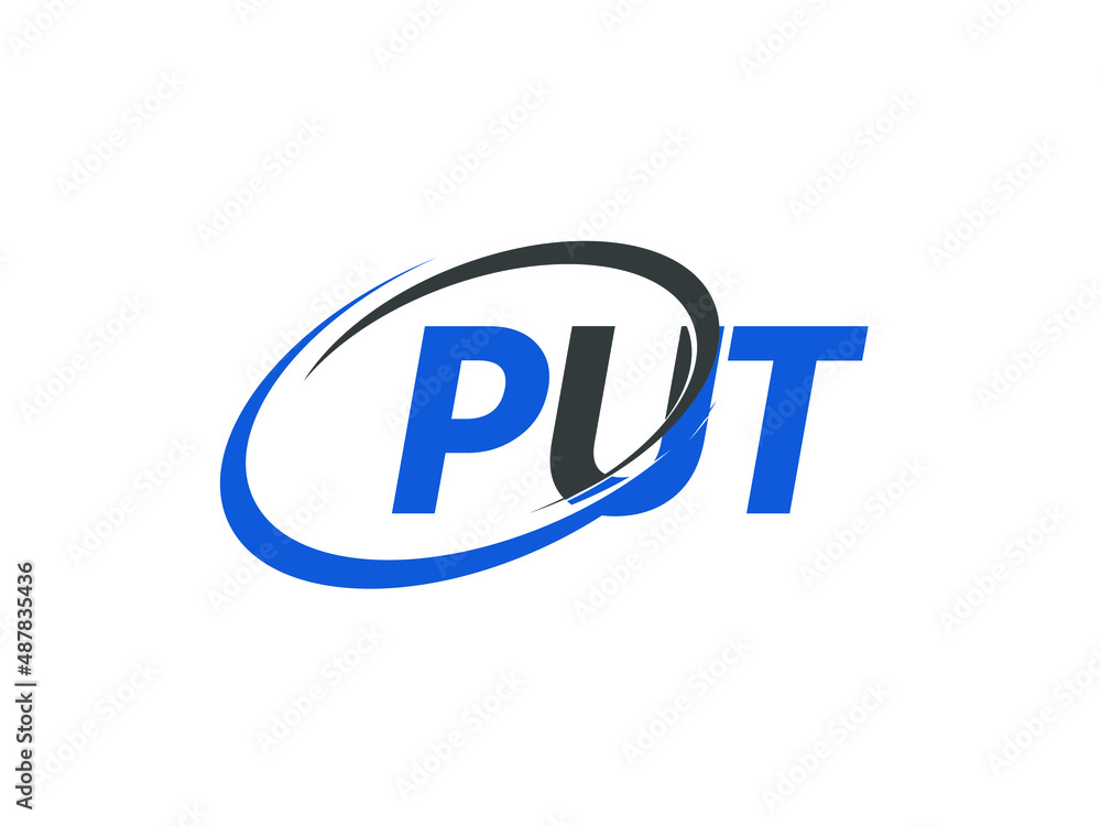 PUT letter creative modern elegant swoosh logo design PUT letter creative modern elegant swoosh logo design