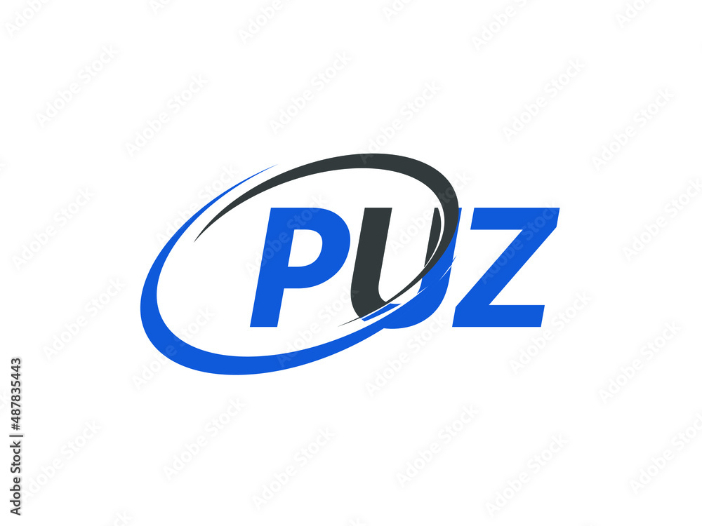 PUZ letter creative modern elegant swoosh logo design PUZ letter creative modern elegant swoosh logo design