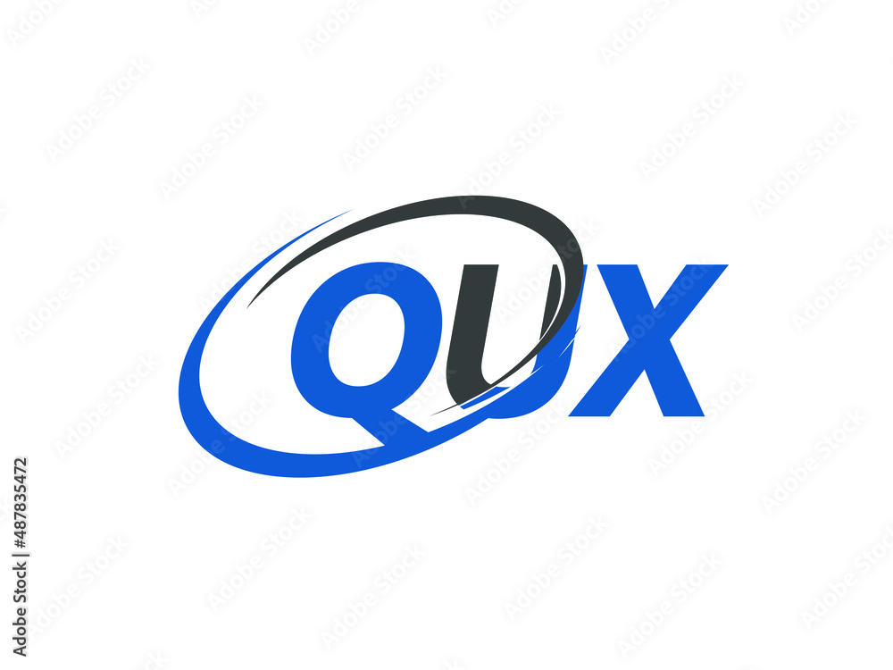 QUX letter creative modern elegant swoosh logo design QUX letter creative modern elegant swoosh logo design
