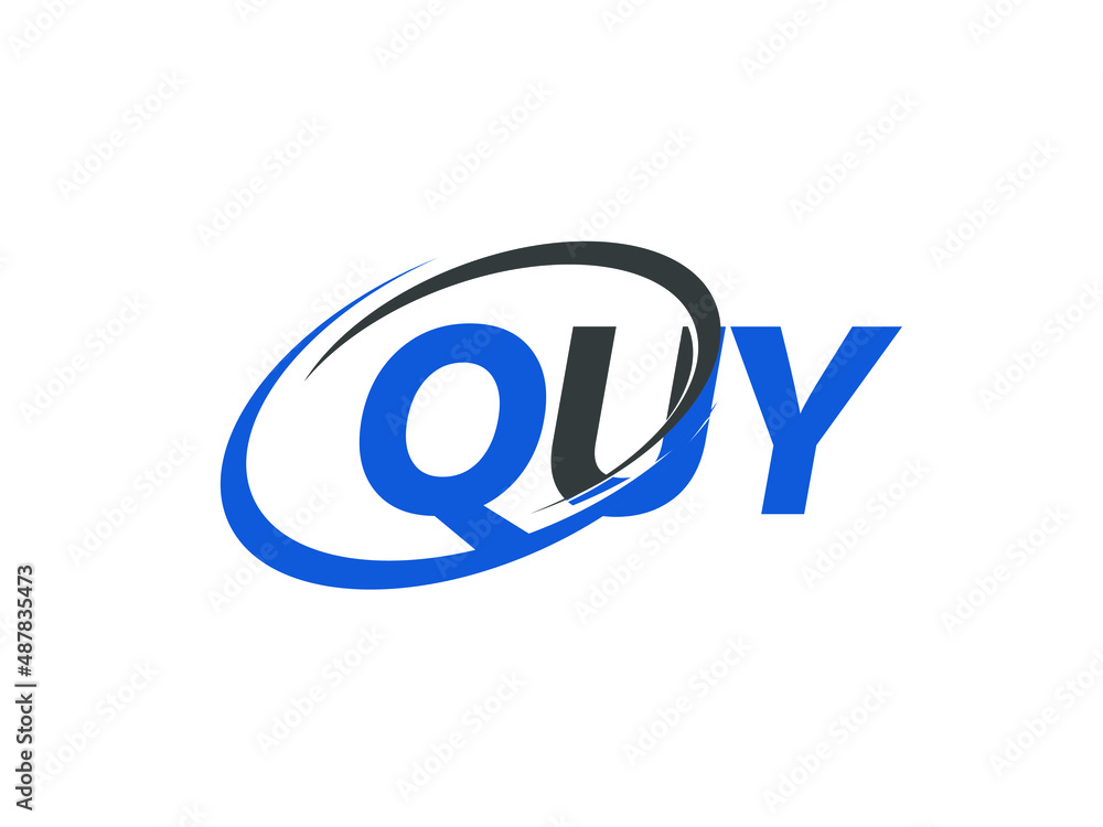 QUY letter creative modern elegant swoosh logo design QUY letter creative modern elegant swoosh logo design