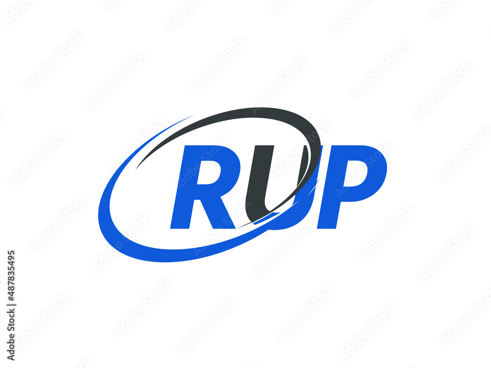 RUP letter creative modern elegant swoosh logo design RUP letter creative modern elegant swoosh logo design