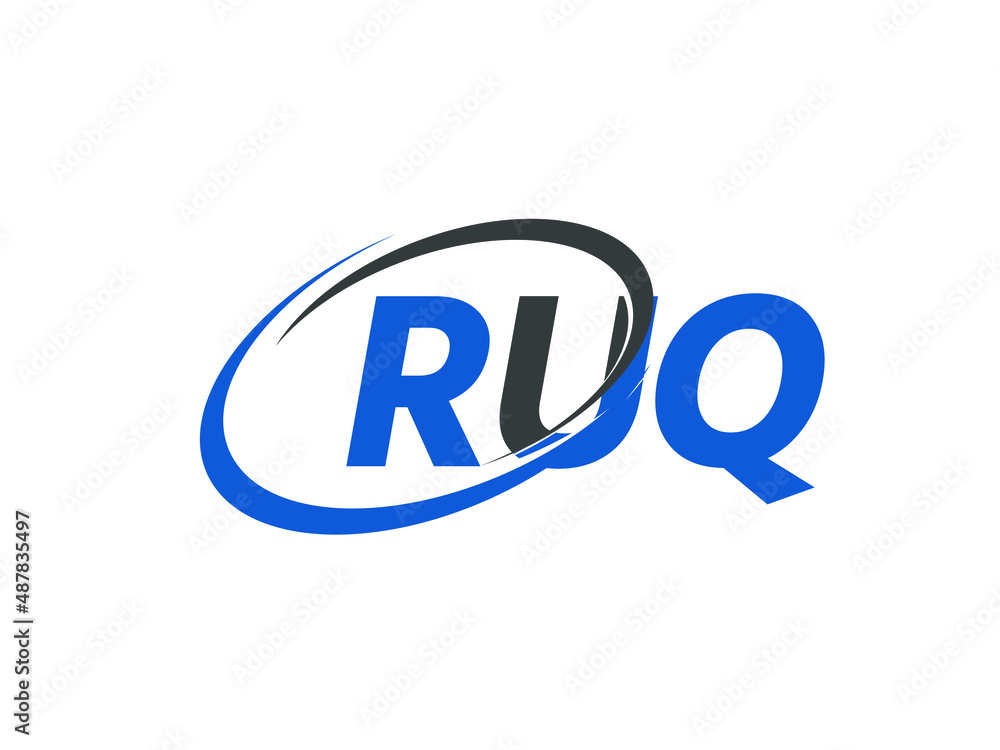 RUQ letter creative modern elegant swoosh logo design RUQ letter creative modern elegant swoosh logo design